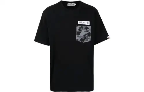 A BATHING APE T Shirts Men's Black Crew Neck Moderate Other