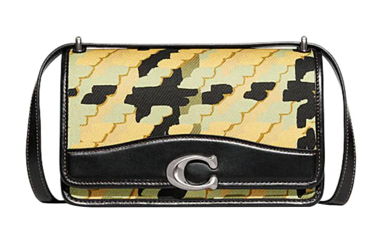 COACH Bandit Cow Leather With Fabric Crossbody Bag, Shoulder Bag Women's Yellow Black