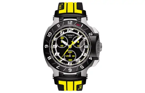 TISSOT Race Collection Quartz Movement 100m Waterproof Men's Watch 50.26mm Black Dial Stainless Steel Case