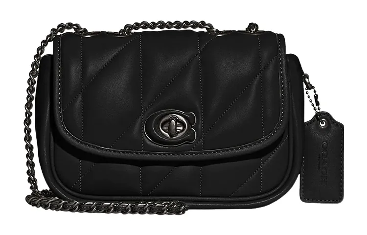 COACH Pillow Leather Crossbody Bag, Shoulder Bag Medium Women's Black