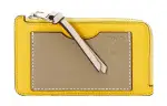 LOEWE Soft Grain Cow Leather Card Holder Women's Yellow