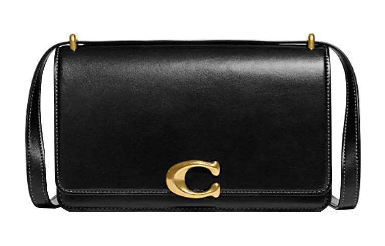 COACH Bandit Cow Leather Crossbody Bags Medium Women's Black