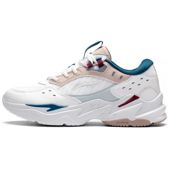 LINING Casual Shoes Women's Low-Top Mist White/Tea Orange Pink
