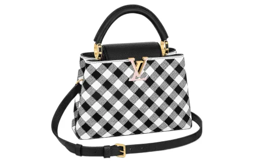 LOUIS VUITTON Capucines Taurillon Leather Kapsyn Shoulder Bag, Crossbody Bag, Handbag Small Women's Black/White