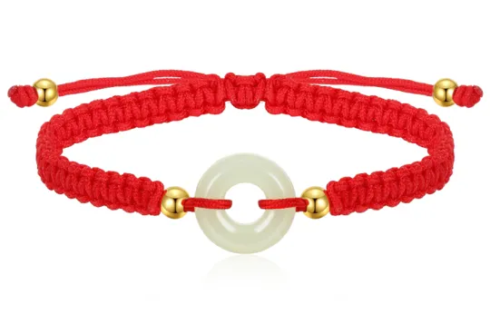 CAROMAY Bracelets Pale Greenish White Jade Unisex