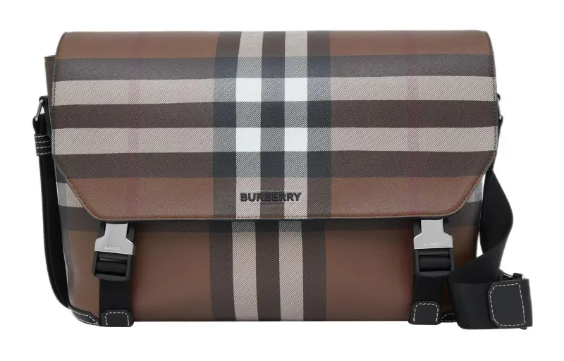 Burberry Elizabeth Leather Messenger Bag, Shoulder Bag, Crossbody Bag Large Men's Brown