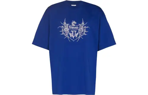Vetements T Shirts Men's Blue Crew Neck Moderate Other