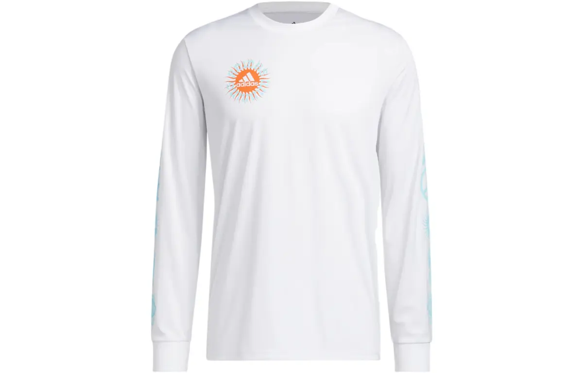 Adidas T-Shirts Men's White Crew Neck Moderate Straight Fit