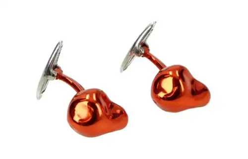 Bottega Veneta Silver Metal Cufflink Men's Orange