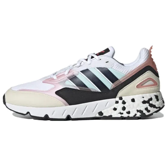 Adidas Originals ZX 1K Boost 2.0 Casual Shoes Men Low-Top White, Black, Pink/Blue