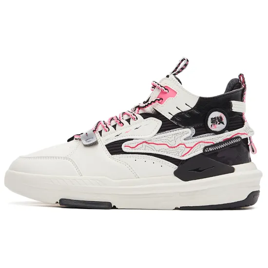 Erke Skateboard Shoes Women's Mid-Top Natural Unbleached/Jet Black
