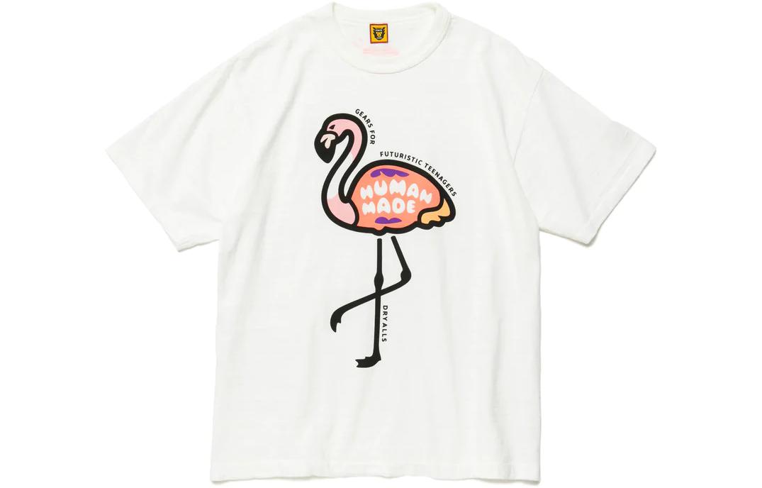 Мужская футболка Human Made Flamingo Pocket (белая)