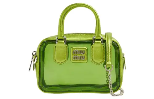 MIU MIU Leather Detail Shoulder Bag, Crossbody Bag, Handbag Women's Green
