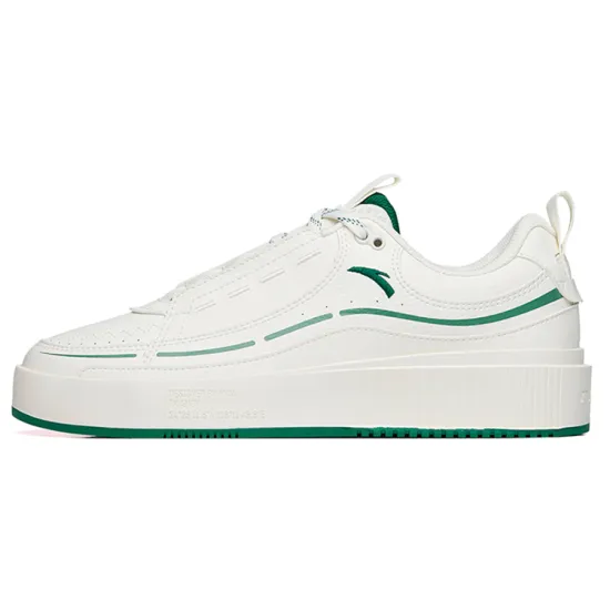 Anta Anti Slip And Wear Resistant Lightweight Low Top Skateboard Shoes White Green