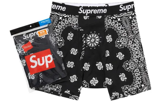 Supreme Hanes Bandana Boxer Briefs 2 Pack White