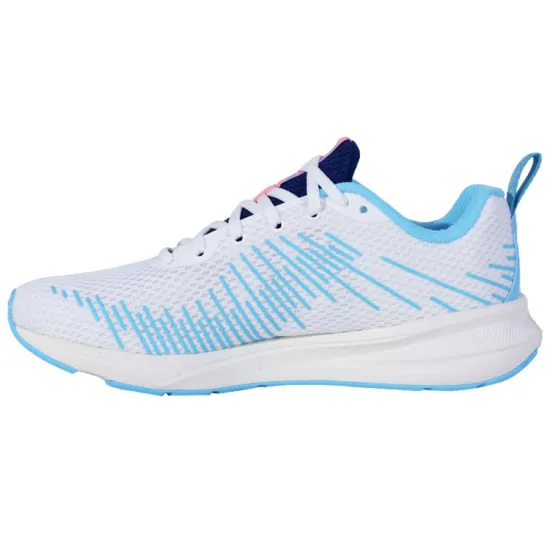 LiNing Cushioning Breathable Wear-Resistant Slip-Resistant Low-Top Running Shoes Women's Moon White Blue