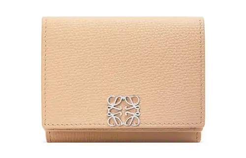 LOEWE Anagram Basket Pebble Grain Calfskin Wallet Women's Flesh