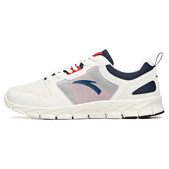 Anta Cushioned Slip-Resistant Abrasion-Resistant Breathable Low-Top Running Shoes Men's Ivory White