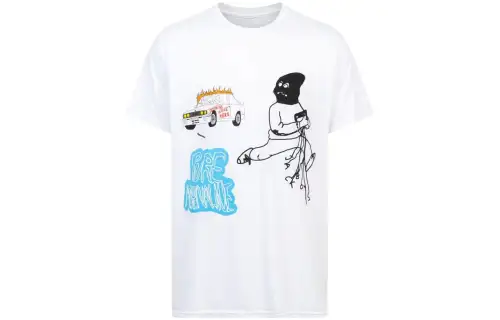 Travis Scott T Shirts Men's White Crew Neck Moderate Straight Fit