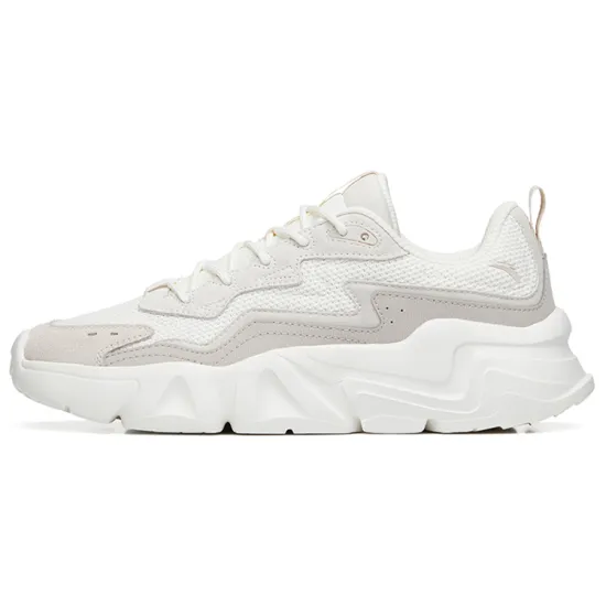 Anta Life Collection Cushioning Anti-Slip And Wear-Resistant Low-Top Casual Shoes Men's White Gray