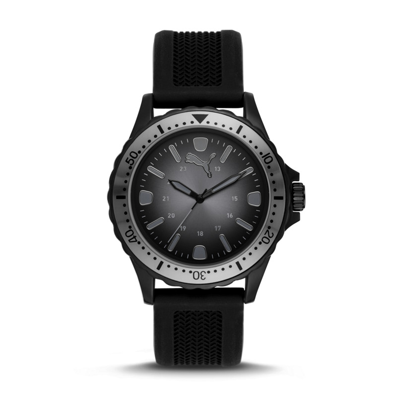 PUMA Wrist Watches Quartz Movement Silicone Strap Black Dial Men's Watches