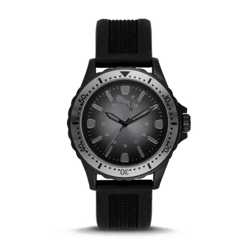 PUMA Wrist Watches Quartz Movement Silicone Strap Black Dial Men's Watches