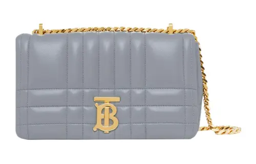Burberry Lola Bag Lambskin Shoulder Bag, Crossbody Bag Small Women's Cloud Gray