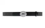 GUCCI Canvas Leather Belts Unisex Black Width 3cm