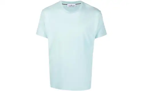 STONE ISLAND T Shirts Men's Blue Crew Neck Moderate Straight Fit