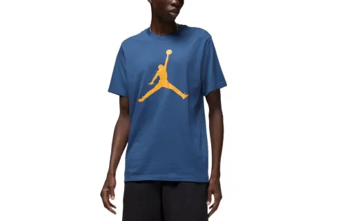 Jordan Jumpman T Shirts Men's Blue Crew Neck Moderate Straight Fit