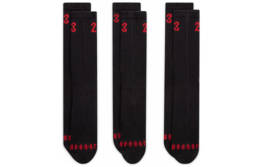 Jordan Crew Socks Unisex 3 Pack Black