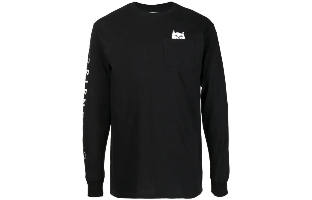 RIPNDIP T Shirts Men's Black Crew Neck Moderate Straight Fit