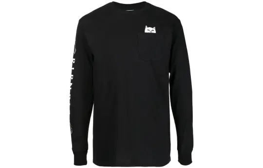 RIPNDIP T Shirts Men's Black Crew Neck Moderate Straight Fit