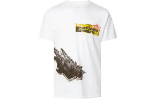 Travis Scott T Shirts Men's White Crew Neck Moderate Straight Fit