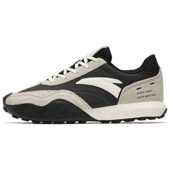 ANTA Casual Shoes Women's Low-Top Black/Second Grey/Ivory White