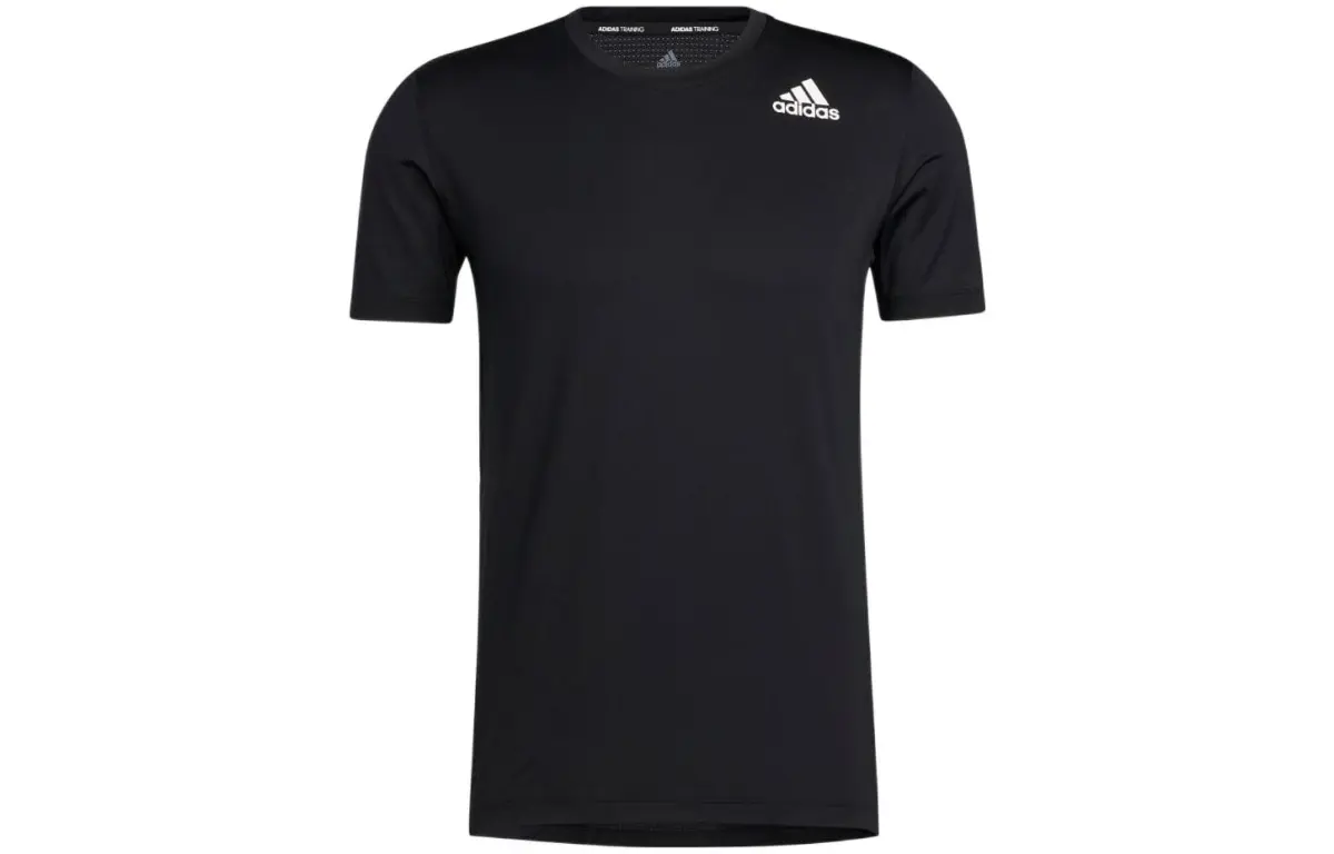 Adidas T-Shirts Men's Black Crew Neck Moderate Straight Fit
