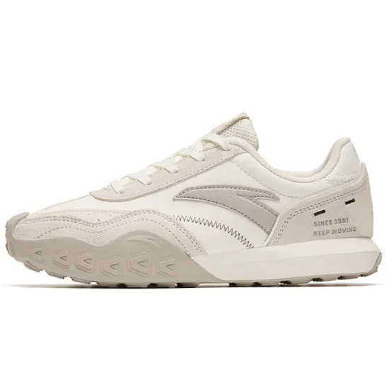 ANTA HERITAGE Casual Shoes Women's Low-Top Ivory White/Muddy Grey/Iron Grey