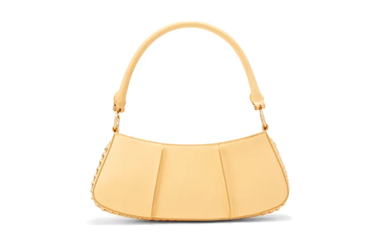 CHARLES&KEITH French Vintage Pu Shoulder Bag Women's Yellow/Chocolate/Black