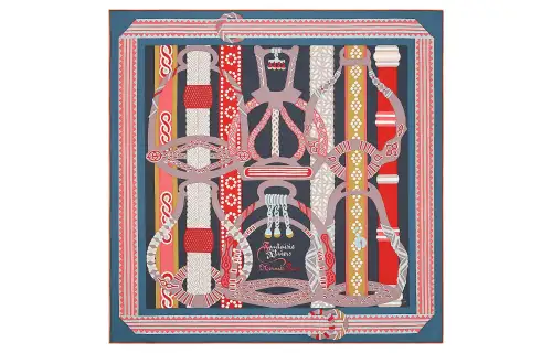 HERMES Carre Silk Scarf Women's Multicolor