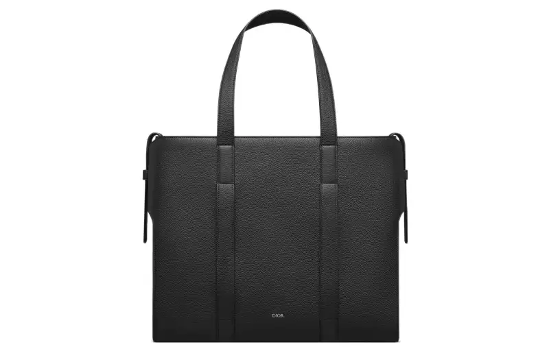 DIOR Grained Calfskin One Shoulder Handbag Large Men's Black