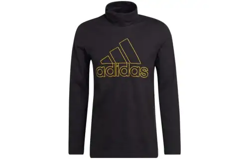 Adidas T Shirts Men's Black Turtleneck Moderate Straight Fit