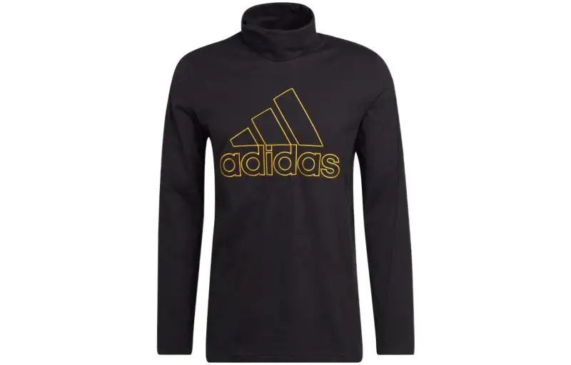 Adidas T Shirts Men's Black Turtleneck Moderate Straight Fit