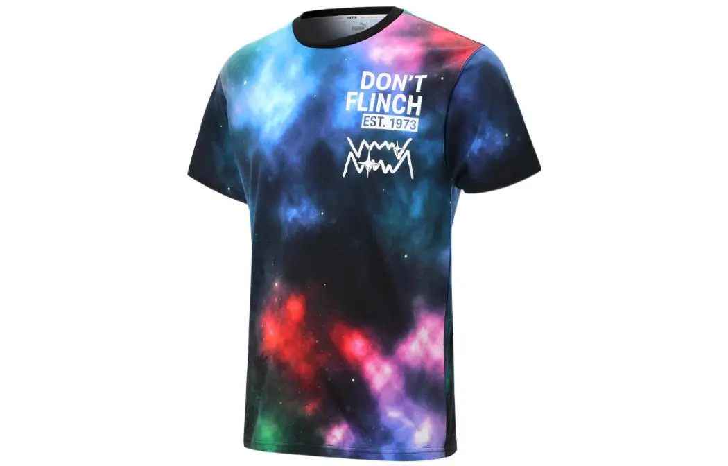 PUMA T-Shirts Men's Multicolor Crew Neck Straight Fit