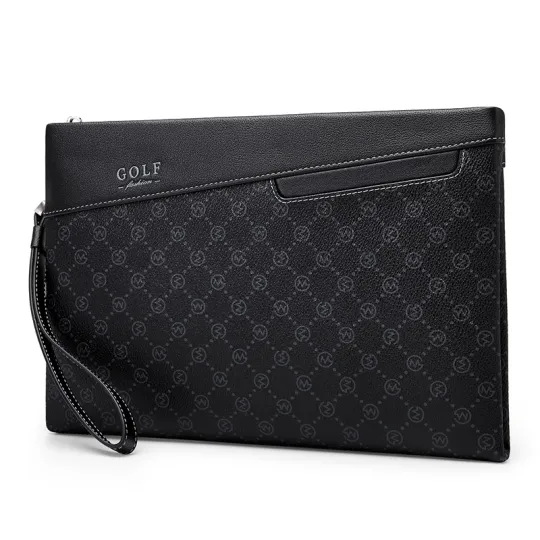 GOLF PVC Card Holder, Wallet, Cell Phone Pouch, Shoulder Bag, Clutch Medium Men's Black