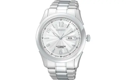 CITIZEN Waterproof Mechanical Movement Stainless Steel Strap Watch Men's Watches Silver Dial