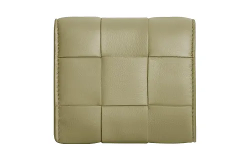 Bottega Veneta Lambskin With Calfskin Wallet Women's