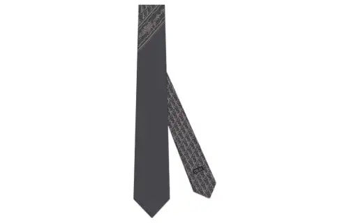 DIOR Mulberry Silk Tie Men's Gray