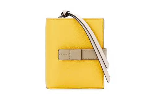 LOEWE Soft Grain Calfskin Wallet Women's Yellow