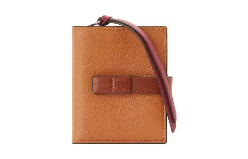 LOEWE Soft Grain Cow Leather Wallet Women's Light Caramel