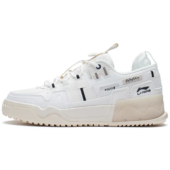LINING Glittering Star 1.5 Skateboard Shoes Men Low-Top Mist White